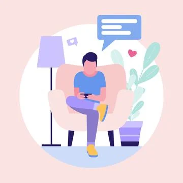 Communication by phone Stock Illustration