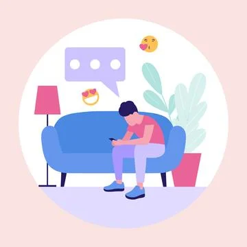 Communication by phone Stock Illustration