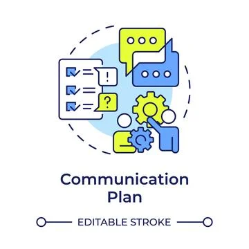 Communication plan multi color concept icon Stock Illustration