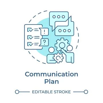 Communication plan soft blue concept icon Stock Illustration