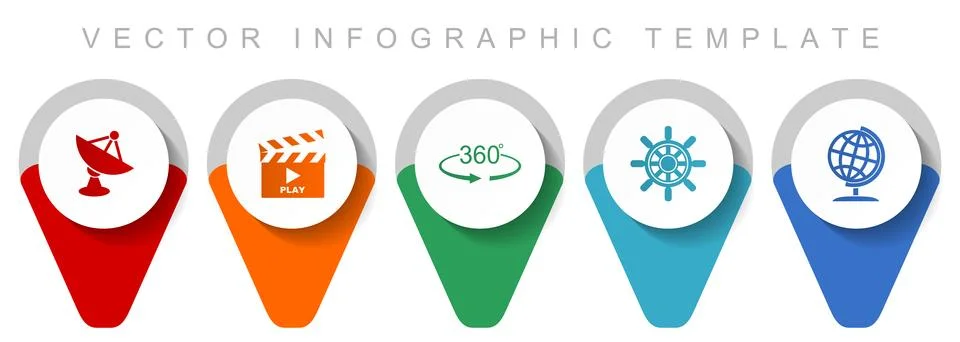 Communication pointer collection, miscellaneous icons such as satellite anten Stock Illustration