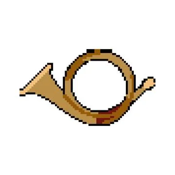 Communication post horn pixel art vector illustration Stock Illustration