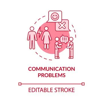 Communication problems pink concept icon Stock Illustration
