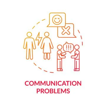Communication problems red gradient concept icon 库存插图