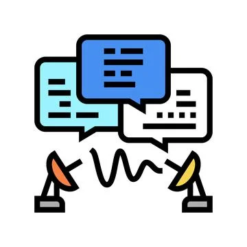 Communication process color icon vector illustration Stock Illustration