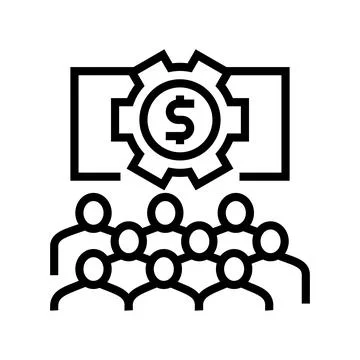 Communication process on forum line icon vector illustration Stock Illustration