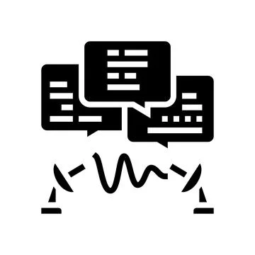 Communication process glyph icon vector illustration Stock Illustration