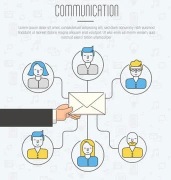 Communication process infographic of running email campaign. Illustrazione stock