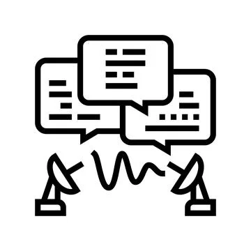 Communication process line icon vector illustration 스톡 일러스트