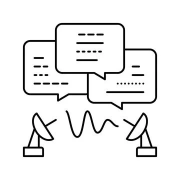 Communication process line icon vector illustration Stock Illustration