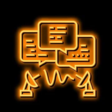 Communication process neon glow icon illustration Stock Illustration