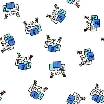 Communication process vector seamless pattern Stock Illustration