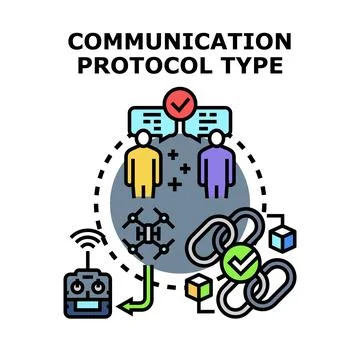 Communication protocol type establishing secure network connection Illustrazione stock