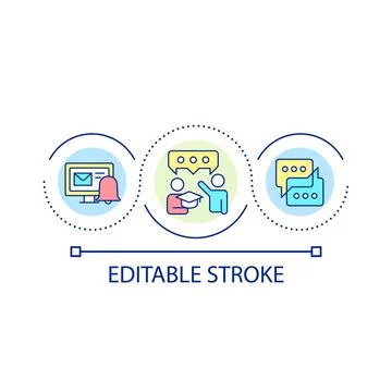 Communication with pupils loop concept icon Stock Illustration