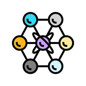 Communication quantum technology color icon vector illustration Stock Illustration