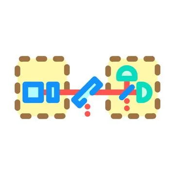 Communication quantum technology color icon vector illustration Stock Illustration