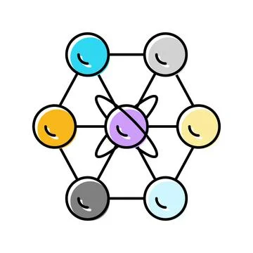 Communication quantum technology color icon vector illustration 스톡 일러스트