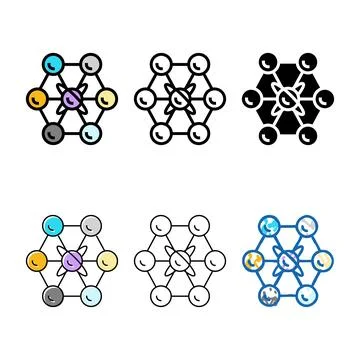 Communication quantum technology color range icon vector 库存插图