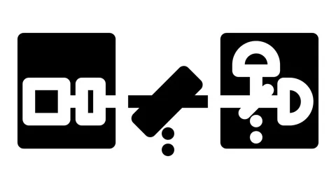 Communication quantum technology glyph icon animation Stock Footage 326740495
