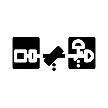 Communication quantum technology glyph icon vector illustration Stock Illustration