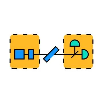 Communication quantum technology icon color illustration Stock Illustration