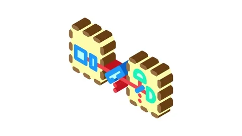 Communication quantum technology isometric icon animation Stock Footage 327285833