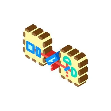 Communication quantum technology isometric icon vector illustration 스톡 일러스트