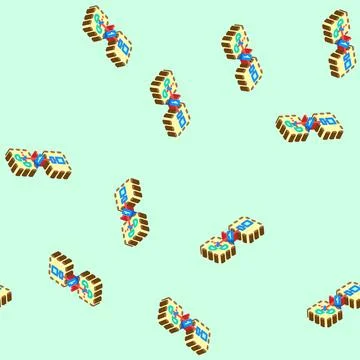Communication quantum technology isometric icon seamless pattern イラスト素材