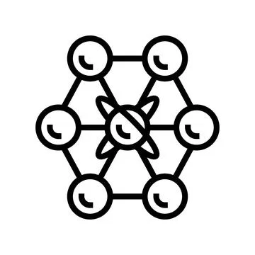 Communication quantum technology line icon vector illustration Stock Illustration