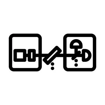 Communication quantum technology line icon vector illustration Stock Illustration