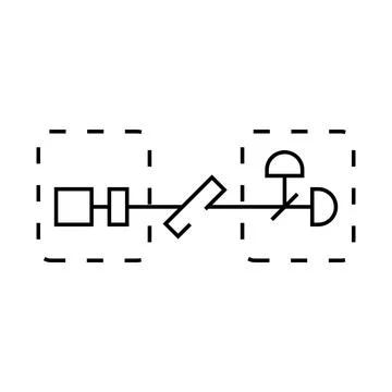 Communication quantum technology line icon vector illustration Stock Illustration
