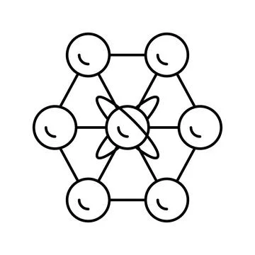 Communication quantum technology line icon vector illustration Stock Illustration