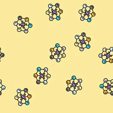 Communication quantum technology vector seamless pattern 库存插图