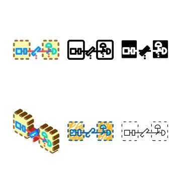 Communication range quantum technology color icon vector 库存插图
