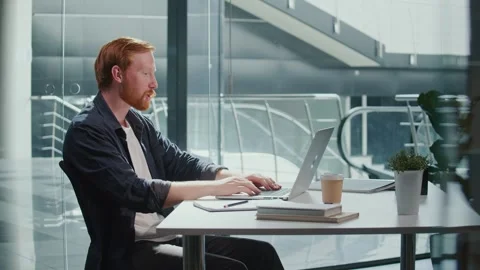 Communication, Remote Meetings. Stressed Man in Tense Online Work Call Stock Footage 307073007