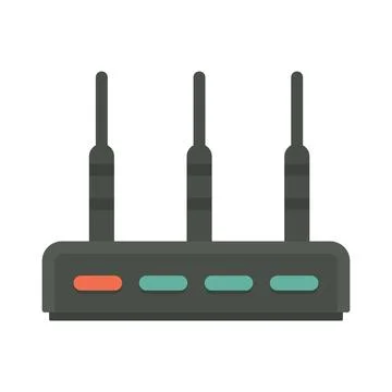 Communication router icon flat isolated Illustrazione stock