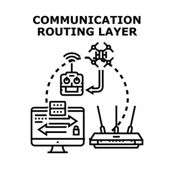 Communication routing layer for internet data network 스톡 일러스트