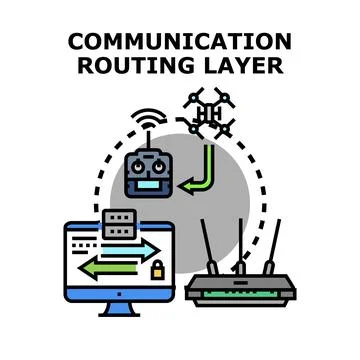 Communication routing layer for internet data network Stock Illustration