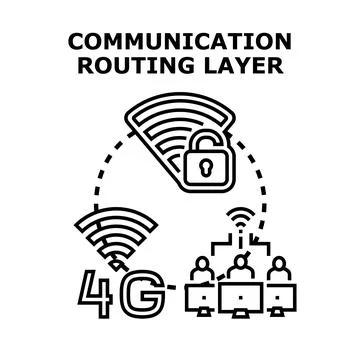 Communication routing layer for secure internet network Stock Illustration