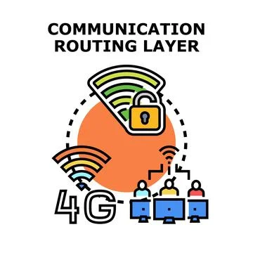 Communication routing layer for secure internet network Stock Illustration