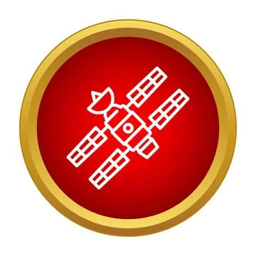 Communication satellite icon broadcasting global internet signal Stock Illustration