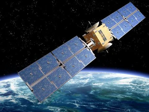 Communication satellite Stock Illustration