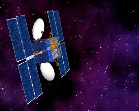 Communication Satellite In Outer Space Stock Illustration
