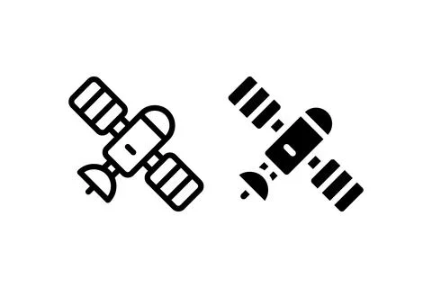 Communication satellite. Vector icon design. Stock Illustration