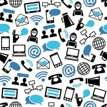 Communication seamless pattern Stock Illustration