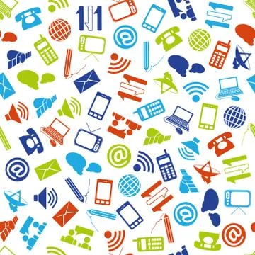 Communication seamless pattern Stock Illustration