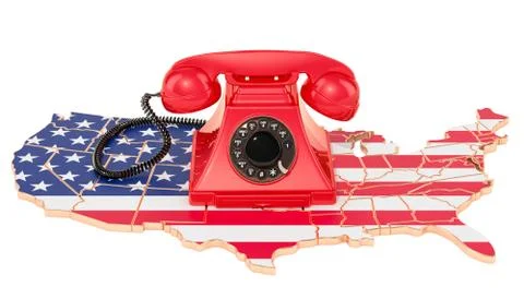 Communication services in the USA, 3D rendering Stock Illustration