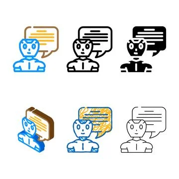 Communication set chat bot color icon vector Stock Illustration