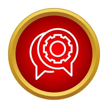 Communication setting icon on a red button Stock Illustration