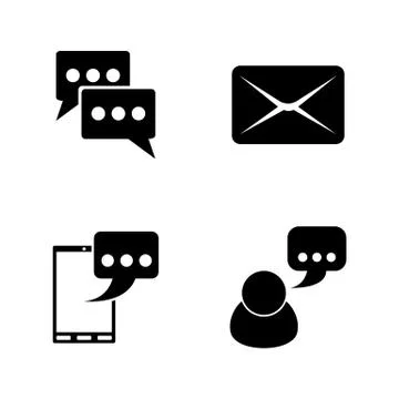 Communication. Simple Related Vector Icons Stock Illustration